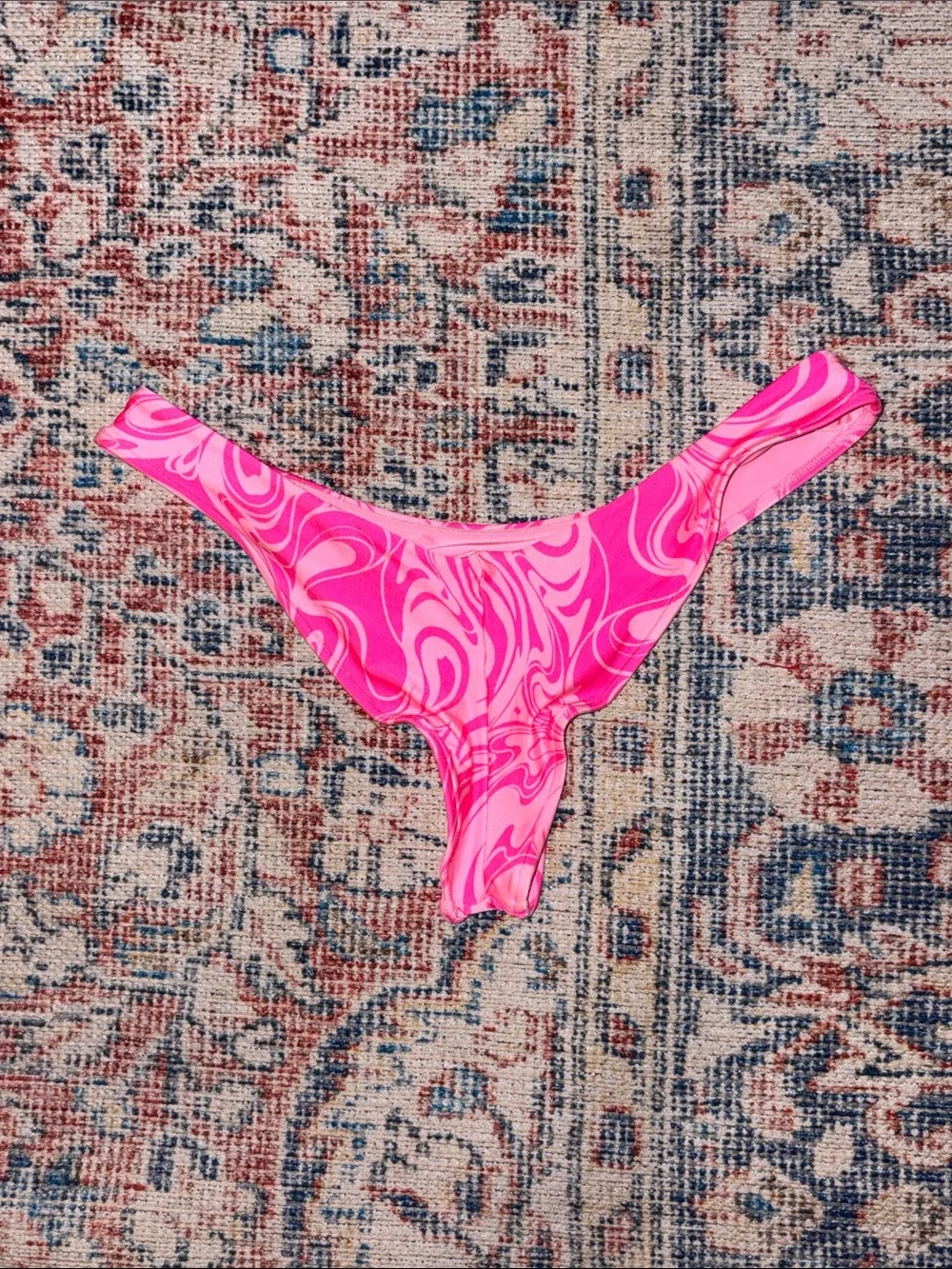 Frankies Bikinis x Naomi Osaka Katerina Marble Print Bikini Bottoms SZ M EUC